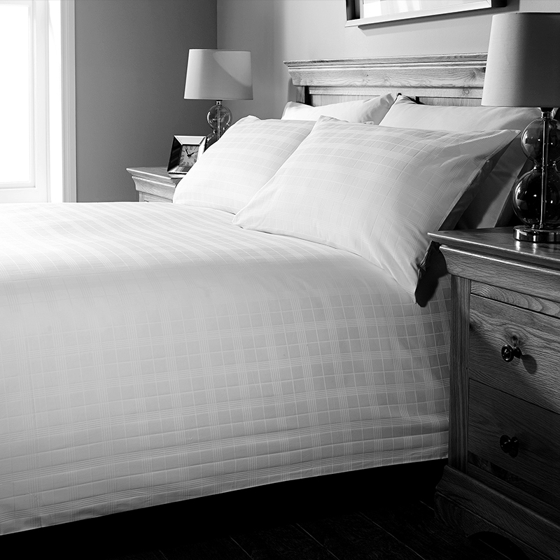 Jacquard geometriai csekk 330t szállodai textil ágynemű kollekció készlet