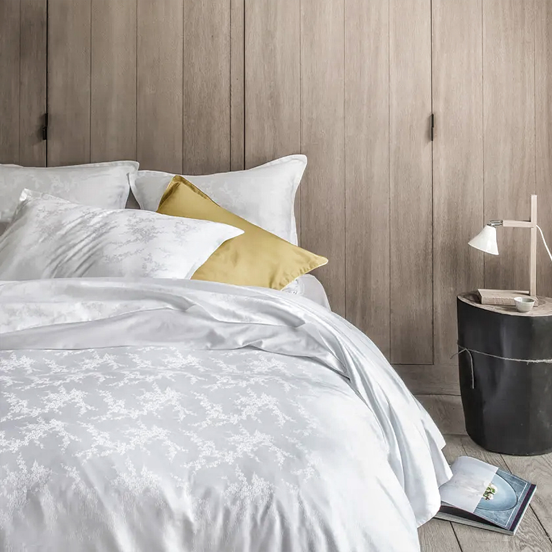Tiszta pamut 330TC Sateen Jacquard Hotel paplan burkolat és lapok készlet