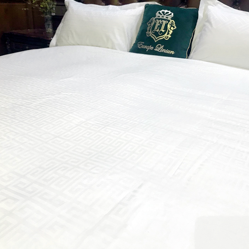 Fésült hosszú vágott pamut 80 -as évek Sateen Jacquard 400T szállodai ágyneműkészlet