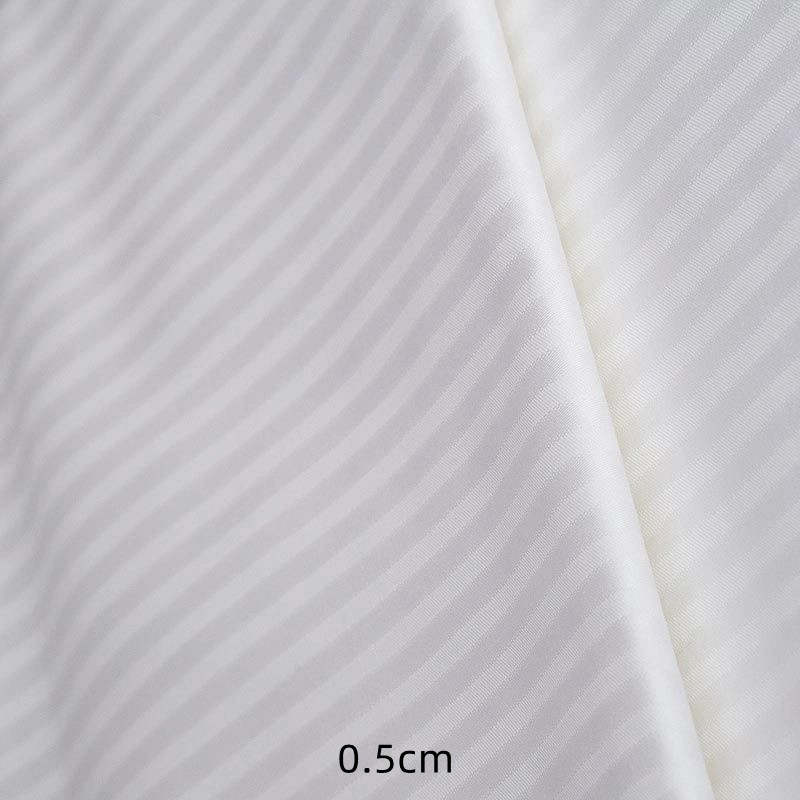 CVC Polycotton White T250 Hotel Stripe Deding Fabric
