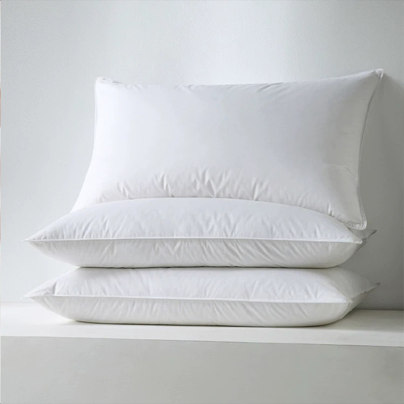 Pamut 233t Percale héj 50% fehér kacsa toll párnák szállodához