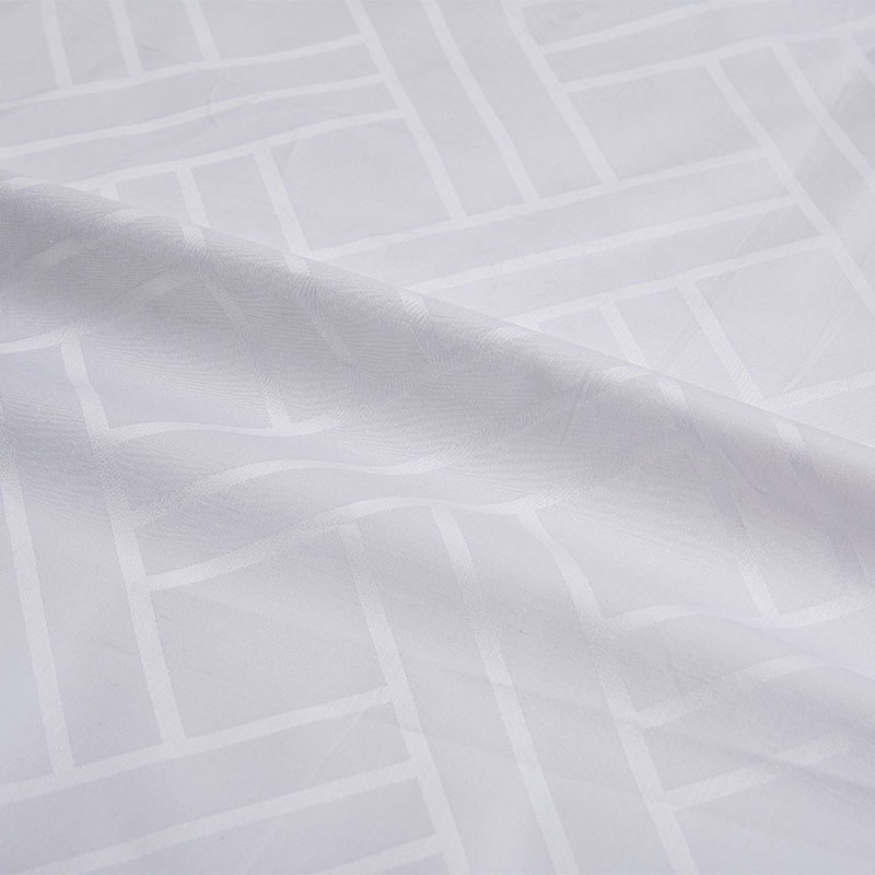 Tiszta pamut fehér szőtt Jacquard szállodalap szövet