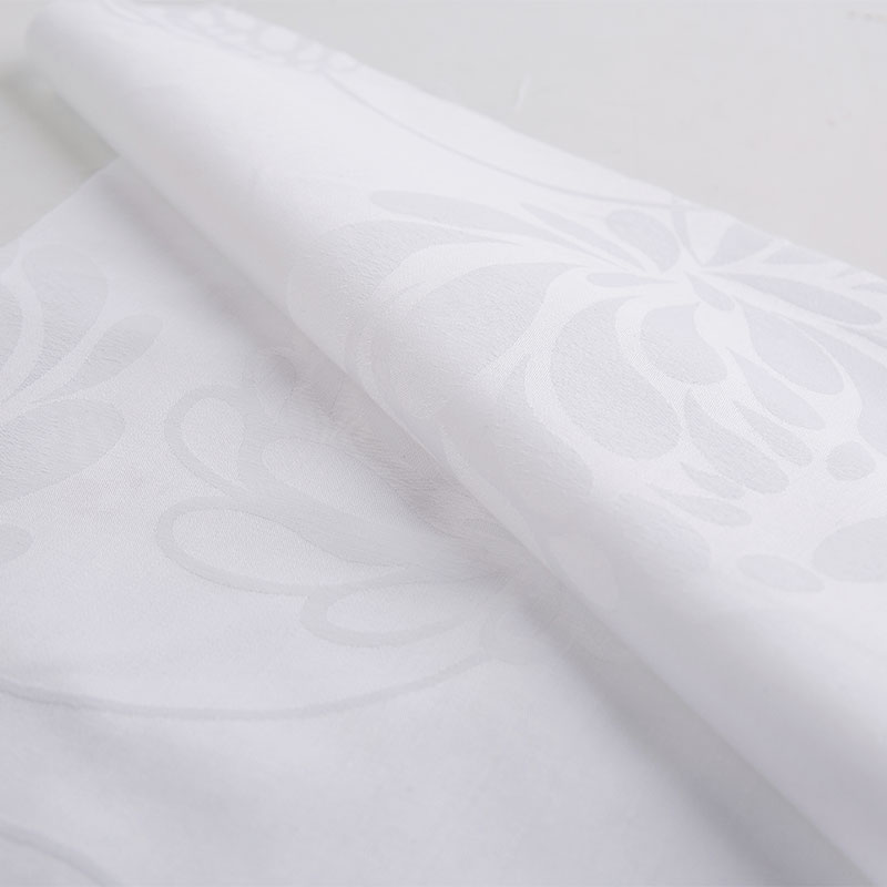 Pamut jacquard virágfehér szálloda ágynemű szövetek