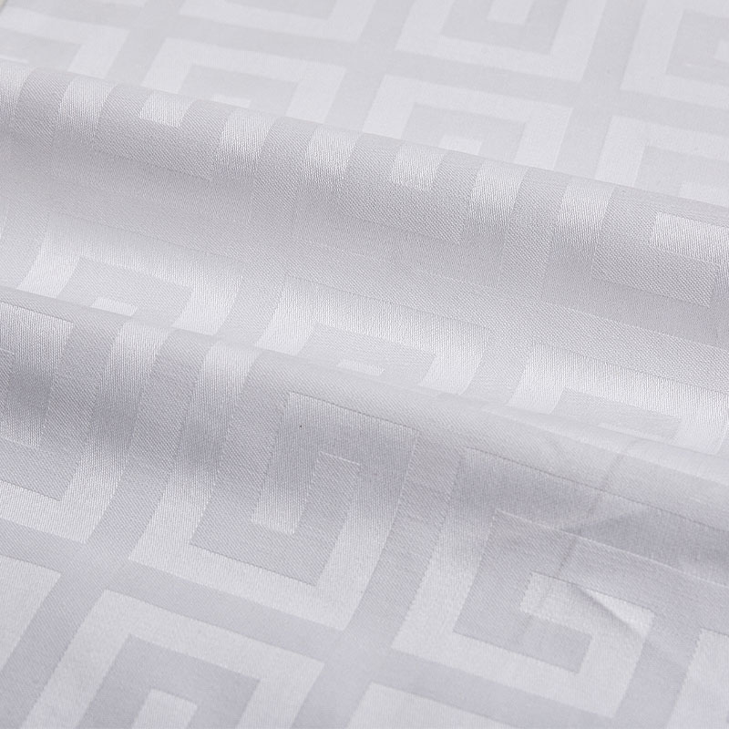 Minőségi Jacquard geometriai pamutlemez szövet a szállodákhoz