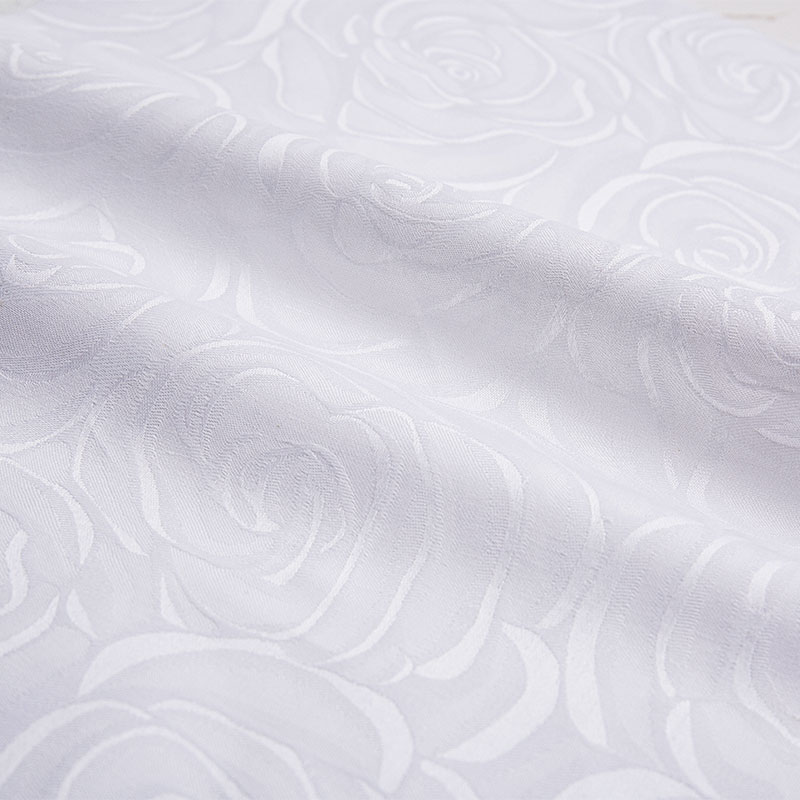 Pamut fehér szálloda ágynemű szövet szatén jacquard rózsa virág